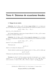 Tema 4: Sistemas de ecuaciones lineales.