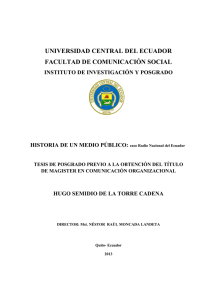 universidad central del ecuador facultad de comunicación social