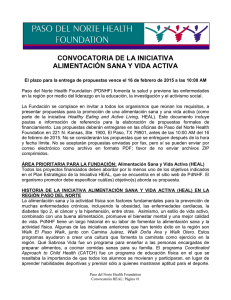 convocatoria de la iniciativa alimentación sana y vida activa