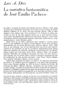 Luis A. Diez La narrativa fantasmática de José Emilio Pacheco