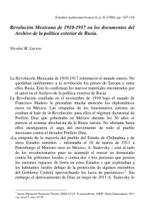 Revolución Mexicana de 1910-1917 en los documentos del Archivo