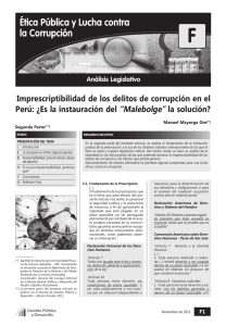 Imprescriptibilidad de los delitos de corrupción en el Perú: ¿Es la