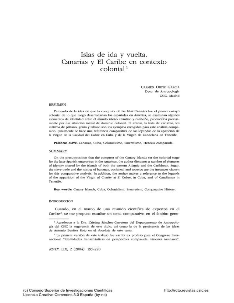 Islas de ida y vuelta. Canarias y El Caribe en contexto colonial