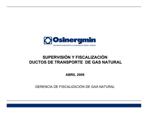 supervisión y fiscalización ductos de transporte de gas natural
