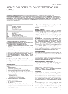 Nutrición en el paciente con Diabetes y Enfermedad renal crónica