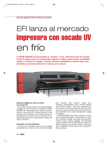 EFI lanza al mercado impresora con secado UV