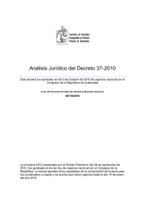 Análisis jurídico del Decreto 37-2010