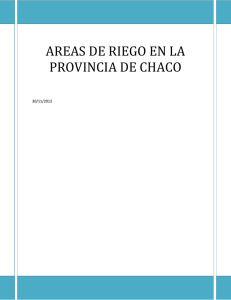 AREAS DE RIEGO EN LA PROVINCIA DE CHACO
