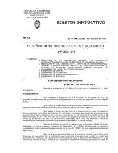 Nº 14 - Ministerio de Seguridad Provincia de Buenos Aires