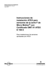 Instrucciones de instalación ATEX para sensores de la serie F de