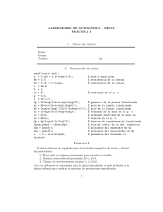 LABORATORIO DE AUTOM´ATICA - MINAS PR´ACTICA 4 1. Datos