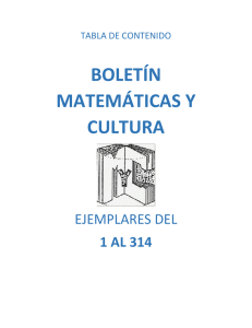 boletín matemáticas y cultura - División de Ciencias Básicas