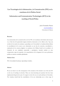 Las Tecnologías de la Información y la Comunicación (TIC) en la