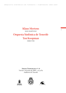 Klaus Mertens Orquesta Sinfónica de Tenerife Ton Koopman