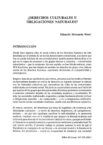 ¿derechos culturales u obligaciones naturales?