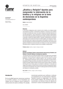 ¿Bioética y Religión? Apuntes para comprender la imbricación de la