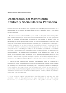 Declaración del Movimiento Político y Social Marcha