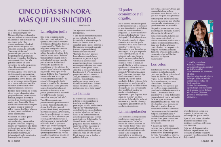 CINCO D AS SIN NORA M S QUE UN SUICIDIORifka Cook USA