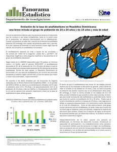 Evolución de la tasa de analfabetismo en República Dominicana
