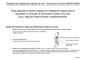 Tarjetas de instalaciyn rápida de red Document Centre 480/470/460