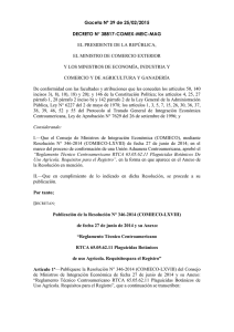 Decreto N° 38817-COMEX-MEIC-MAG Reglamento