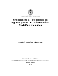Situación de la Toxocariasis en algunos países de Latinoamérica