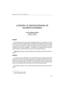 Sánchez Hernández, J.L., "La región y el enfoque regional en