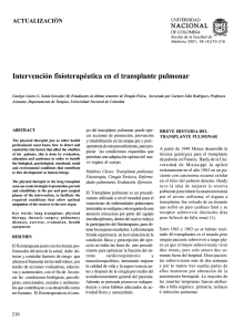 Intervención fisioterapéutica en el transplante pulmonar
