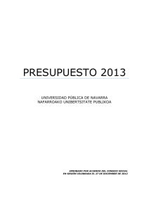 presupuesto 2013 - Universidad Pública de Navarra