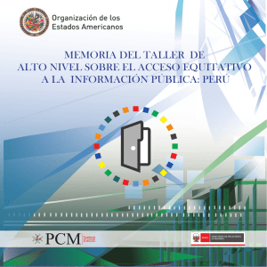 MEMORIA DEL TALLER DE ALTO NIVEL SOBRE EL ACCESO