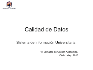 Calidad de Datos - Universidad de Cádiz