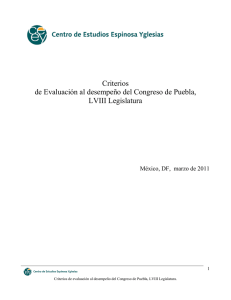 Criterios de Evaluación al desempeño del Congreso de Puebla