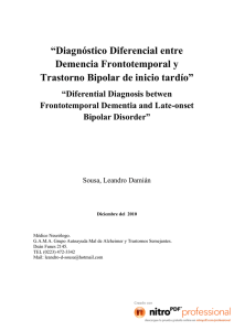 “Diagnóstico Diferencial entre Demencia Frontotemporal y Trastorno