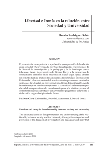 Libertad e Ironía en la relación entre Sociedad y Universidad