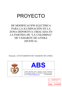 Proyecto modificación eléctrica iluminación zona deportiva La