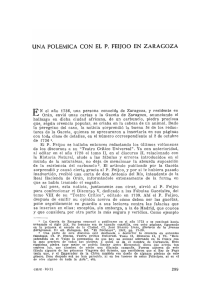 11. ubio García, Luis, Una polémica con el P. Feijoo en Zaragoza