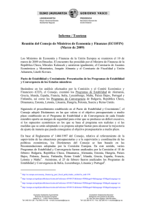 Informe / Txostena Reunión del Consejo de Ministros de Economía