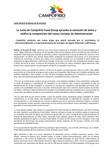 La Junta de Campofrío Food Group aprueba la exclusión de bolsa y