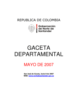 gaceta departamental - Gobernación de Norte de Santander