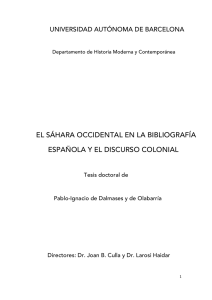 el sáhara occidental en la bibliografía española y el discurso colonial