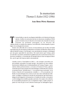 In memoriam Thomas S. Kuhn (1922