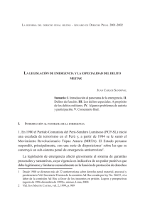 La legislación de emergencia y la especialidad del delito militar