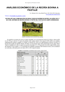 análisis económico de la recría bovina a pastaje
