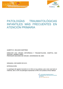 patologías traumatológicas infantiles más frecuentes en atención