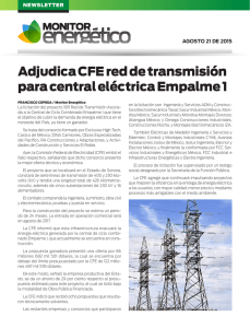Adjudica CFE red de transmisión para central eléctrica