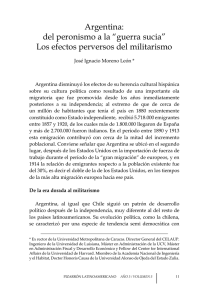Argentina: del peronismo a la “guerra sucia” Los efectos perversos