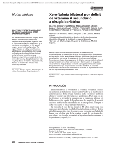 Xeroftalmía bilateral por déficit de vitamina A secundario a