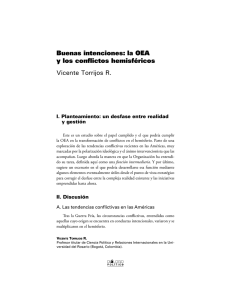 Buenas intenciones: la OEA y los conflictos hemisféricos Vicente