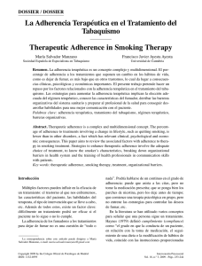 La Adherencia Terapéutica en el Tratamiento del Tabaquismo