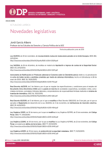 Novedades legislativas